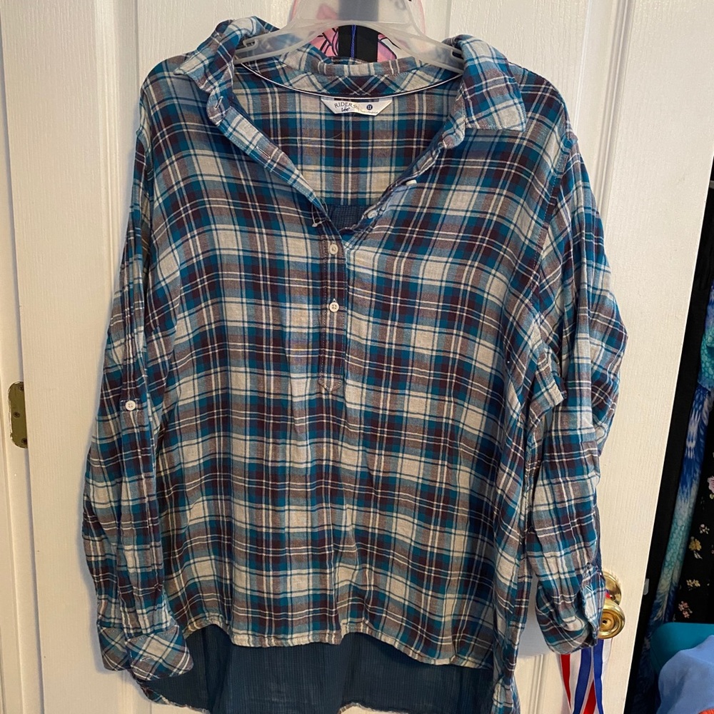 Blue/green plaid shirt